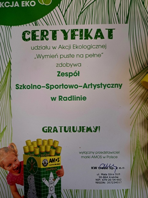 Dziękujemy wszystkim za udział w akcji ekologicznej Kleje Amos