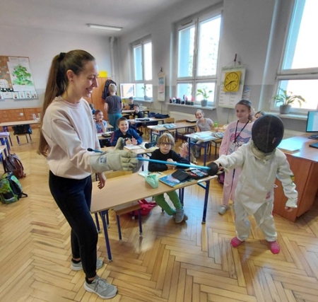 Lekcja szermierki w 3c